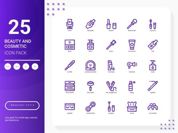 Beauty and Cosmetic Icon Pack for Handmade Creations