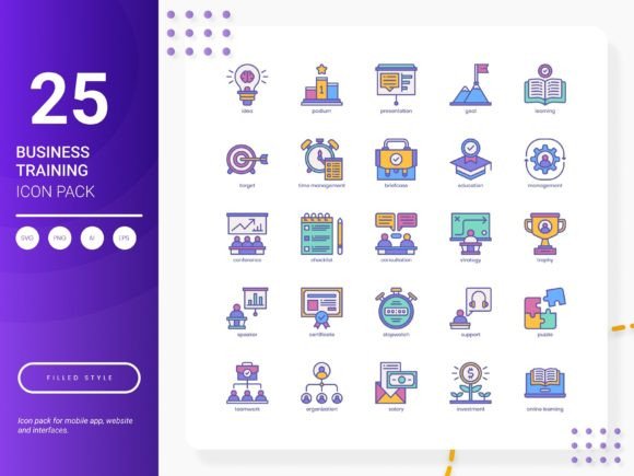Business Training Icon Pack for Commercial Graphics