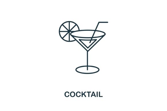 Cocktail Icon: A Versatile Graphic Asset for Design Projects