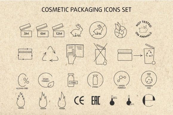 Cosmetic Packaging Icons for Local Business Design
