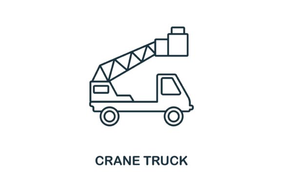 Crane Truck Icon for Handmade Crafts and Graphics