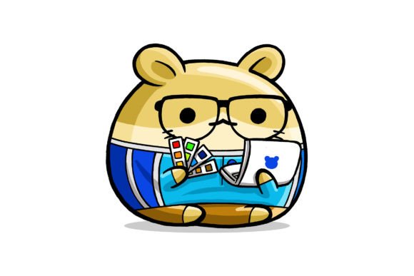 Cute Hamster Graphic Designer Cartoon for Handmade Projects