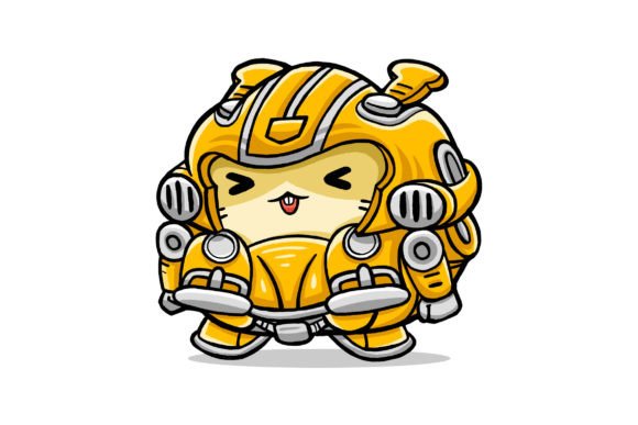 Cute Hamster Robot Cartoon Vector for Local Business Branding