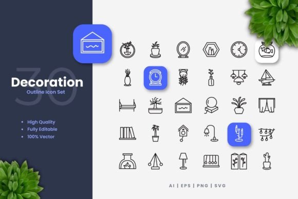 Decoration Icons: Clean Graphics for Modern Branding