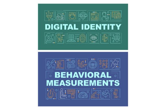 Digital Identity Word Concept Banner Set for Graphic Templates