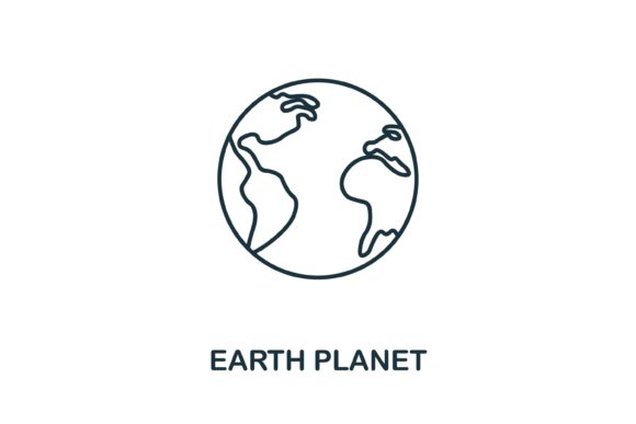 Earth Planet Icon: A Versatile Graphic for Local Business Branding