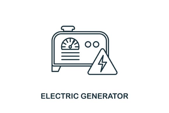 Electric Generator Icon for Graphics and Icons