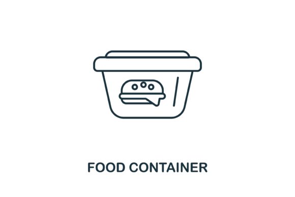 Food Container Icon for Modern Graphics and Branding