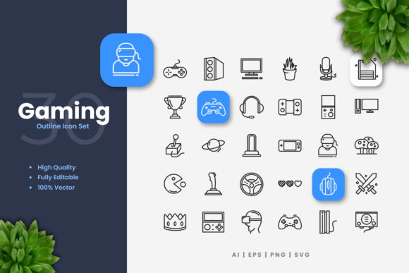 Gaming Icons: Clean Graphics for Modern Branding