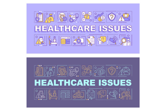Healthcare Issues Word Concepts Banners for Graphic Templates