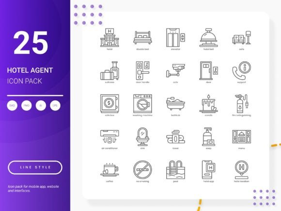 Hotel Agent Icon Pack: A Versatile Graphics Asset for Modern Branding
