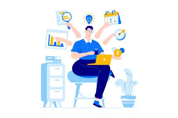 Multitasking Vector Illustration for Branding and Graphics