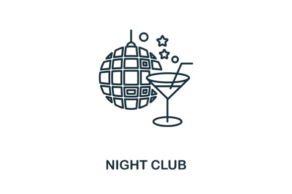 Night Club Icon: A Modern Graphic for Editorial and Web Design
