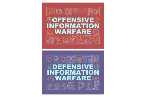 Offensive and Defensive Word Concept Set for Graphic Templates
