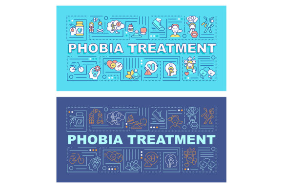 Phobia Treatment Word Concepts Banners - Graphic Templates for Marketing