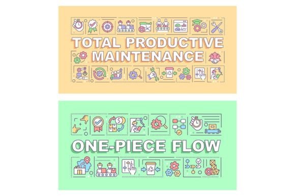Productive Maintenance Word Banner Set for Graphic Templates