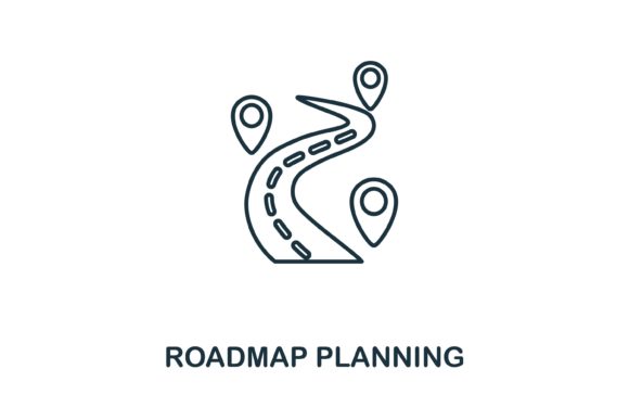 Roadmap Planning Icon for Web and Editorial Design