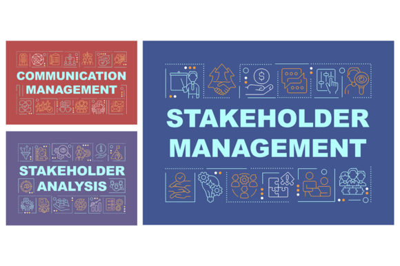 Stakeholders Management Word Banner Set for Graphic Templates