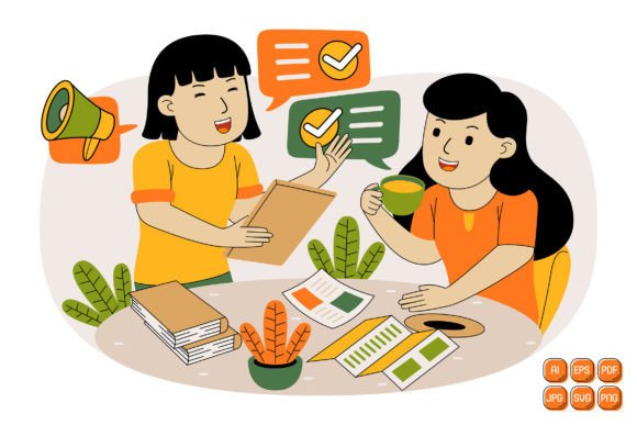 Teamwork Vector Illustration 04 for Graphics and Illustrations