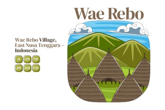 Wae Rebo Vector Illustration for Graphics and Digital Products